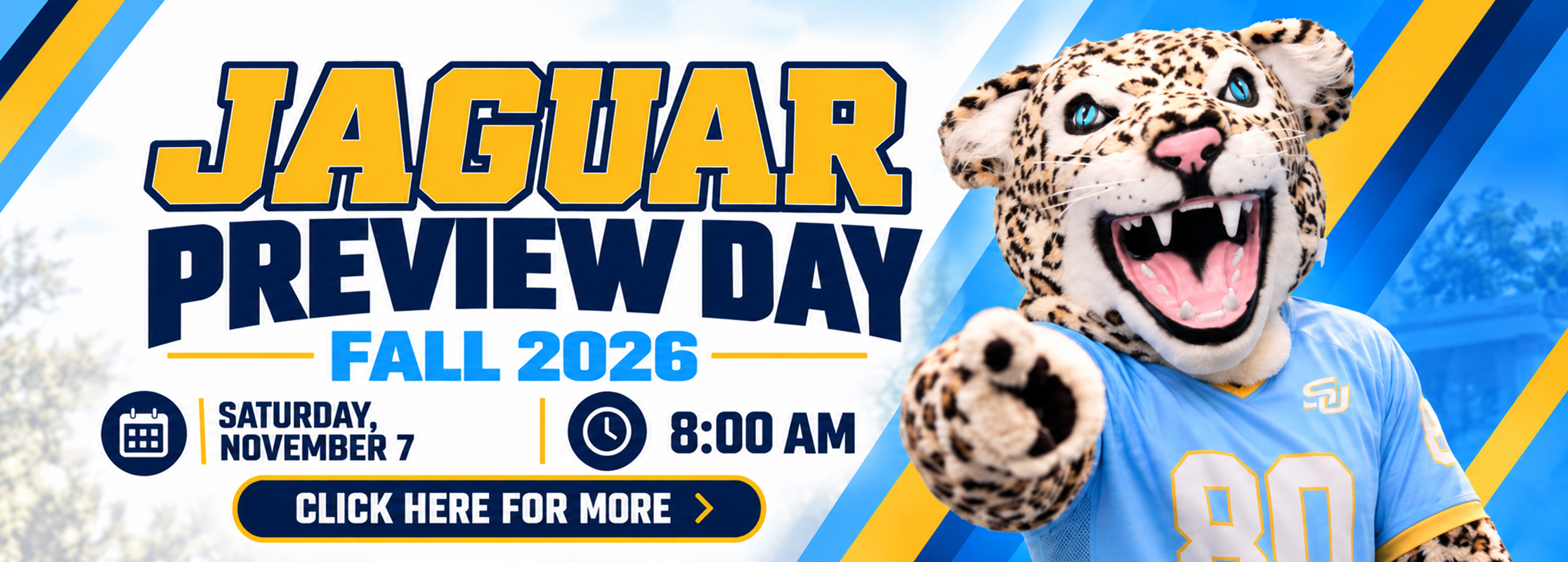 Jaguar Preview information with mascot pointing.